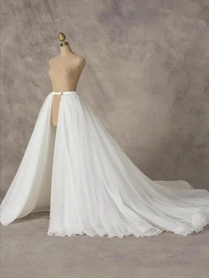 Съемный поезд юбка свадьбы Overskirt украшенный кружева свадьбы жених поезд - Изображение 1 из 2