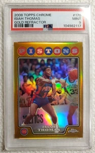 2008-09 TOPPS CHROME ISIAH THOMAS GOLD REFRACTOR /50 PSA 9 MINT - Picture 1 of 3