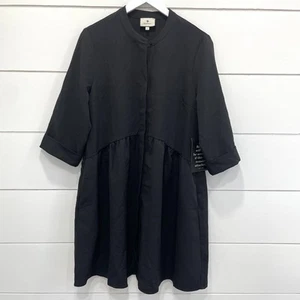 Tuckernuck Dress Womens Large Button Down Midi A Line Pocket 3/4 Sleeve NWT - Picture 1 of 7