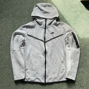 Nike Tech Fleece Full-Zip Hoodie Men's S Grey/Black CU4489-063 Sweatshirt - Picture 1 of 12