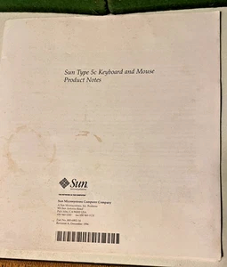Vintage Sun Microsystems Type 5C Computer Keyboard and Mouse Product Notes - Picture 1 of 1
