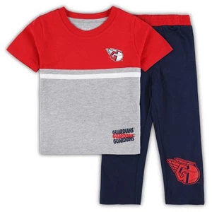 Toddler Navy/Red Cleveland Guardians Batters Box T-Shirt & Pants Set - Picture 1 of 3