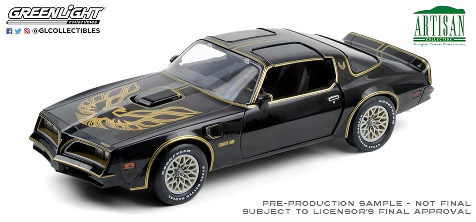 1/18 1977 PONTIAC FIREBIRD TRANS AM STARLITE BLACK WITH GOLDEN EAGLE HOOD 19098 - Image 1 of 1