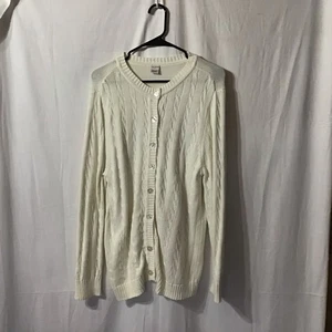 Vintage CW Classics 100 % Baumwolle ecru creme Fischer Zopfmuster Strickjacke groß - Bild 1 von 6