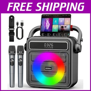 Rechargeable Karaoke Speaker with Dynamic Lighting Effects - Picture 1 of 9