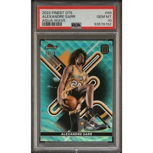 2022-23 Finest OTE- Alexandre Sarr/75 Aqua Wave Refractor PSA 10 #89 gema como nueva - Imagen 1 de 2