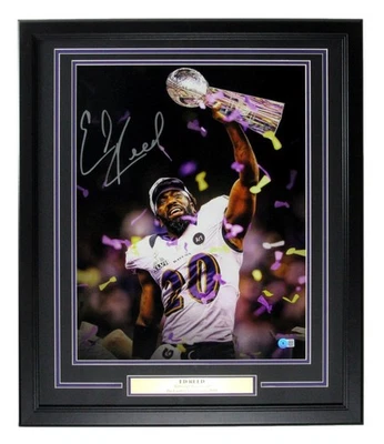 Foto autografiada 16x20 de Ed Reed HOF Baltimore Ravens enmarcada Beckett Foto 1 de 4