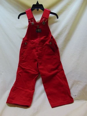 Mono de pana rojo vintage hecho en EE. UU. unisex para niños pequeños talla 2T de Osh Kosh Foto 1 de 4