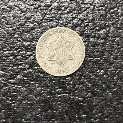 1853 Three Cent Silver 3c 19th Century Type Coin Trime - Image 1 of 2