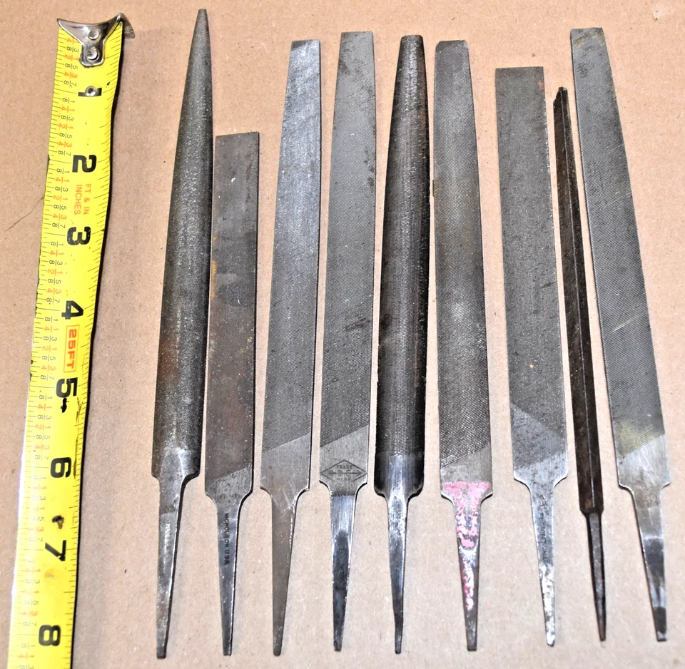 9 Joyeros Maquinistas Grandes Limas Planas Medio Redondo Triángulo Simonds, Barnett + Foto 1 de 1