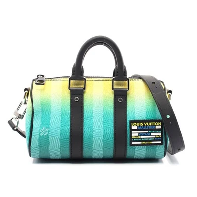 Bolso de Mano Louis Vuitton Damier a Rayas Keepall Xs Mujer Verde Talla Única Foto 1 de 4