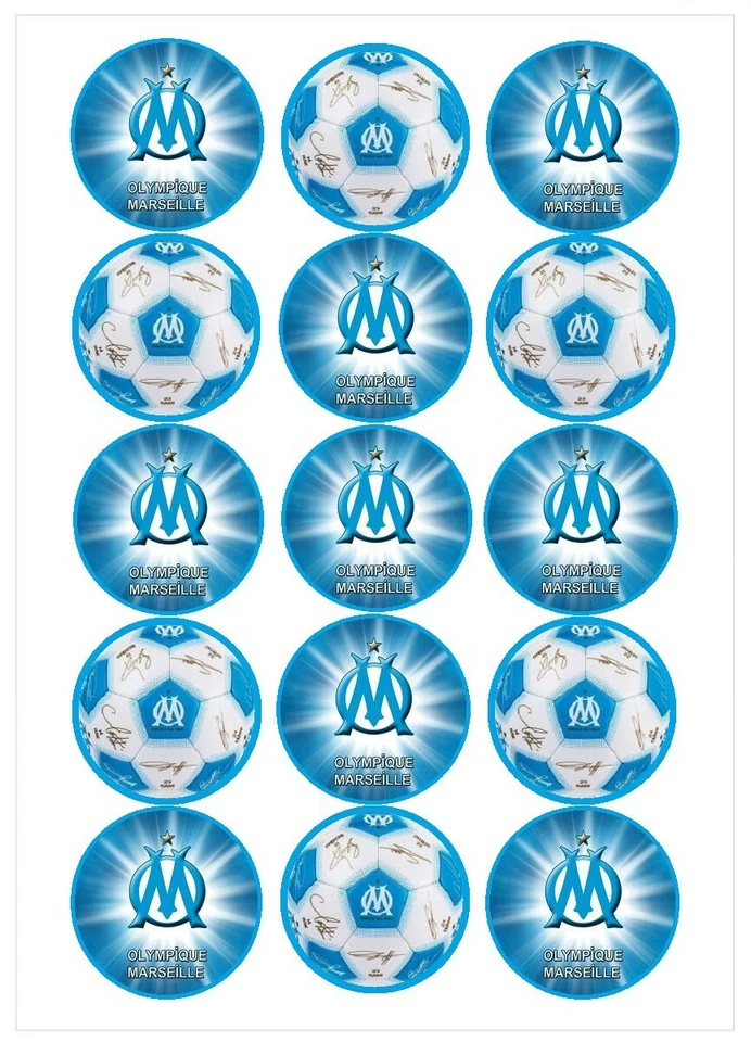 OM. Lot de 15 décorations comestibles . Azyme, disques diamètre 5cm.