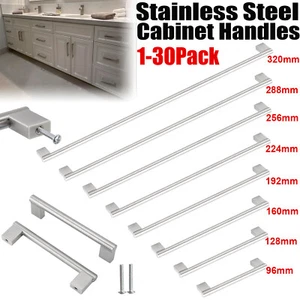 1-30 x Stainless Steel Kitchen Cabinet Door Handle Drawer Pull Cupboard T Bar - Picture 1 of 13