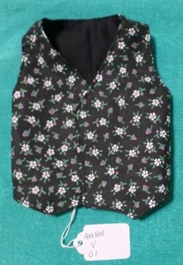 Schwarze geblümte/schwarze Wendeweste für 22" Mode & BJD Puppe AMHMV01 - Bild 1 von 7