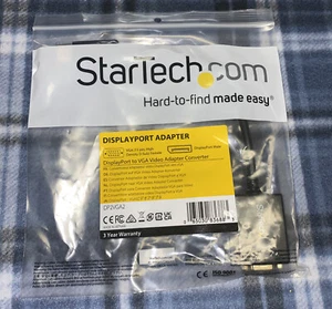 StarTech DP2VGA2 Display Port to VGA Video Adapter - Black, NEW - Picture 1 of 2