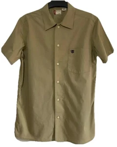 VTG Levi’s Mens Military Style Short Sleeve Khaki Button Up Summer Shirt Size M - Picture 1 of 13
