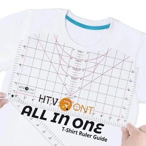 Herramienta de medición de camiseta guía de regla para prensa de calor en vinilo HTV todo en 1 - Imagen 1 de 6