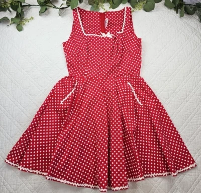 VTG Golightly Womens Red Polka Dot Full Circle Dress 60's Size XL Made in USA - Image 1 of 4