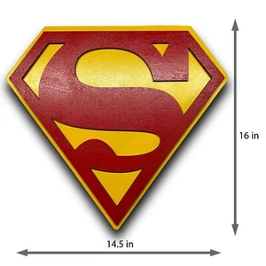 Superman Shield-Large Wooden Logo Wall Decor - A Must- Handmade fan art - Picture 1 of 4