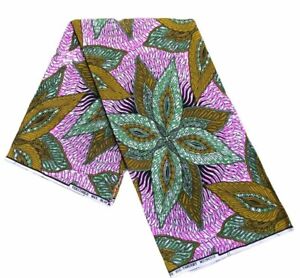 African Print Fabric/ Ankara - green /purple All DIY sewing single sided