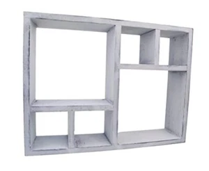 Mini Crystal Display Shelf | Rustic Floating Shelf, Shadow Box for Rustic White - Picture 1 of 6