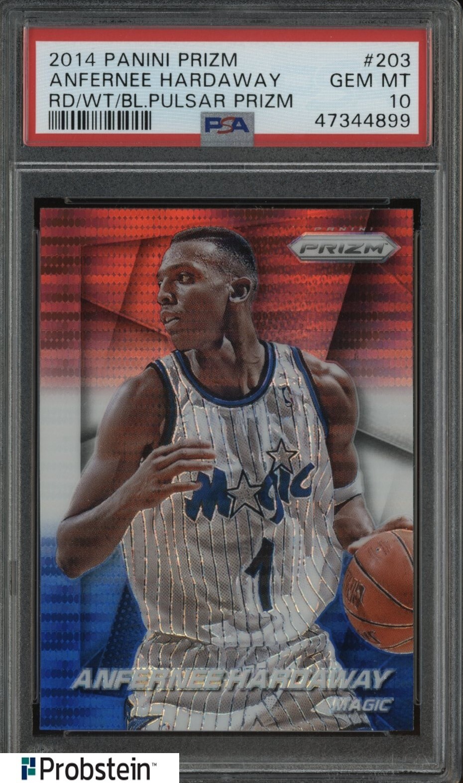 2014 Panini Prizm #203 Anfernee Hardaway PSA 10 Gem Mint Red White Blue Pulsar