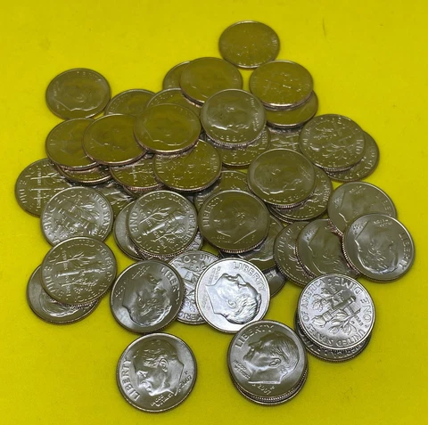 2007 P  Roosevelt Dime Mint BU Satin Roll 50 US Coin Lot Cover