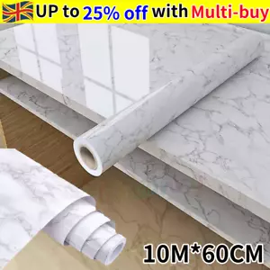 10M Self Adhesive Kitchen Marble Sticker Worktop Covering Vinyl Wrap Cupboard*UK - Picture 1 of 17