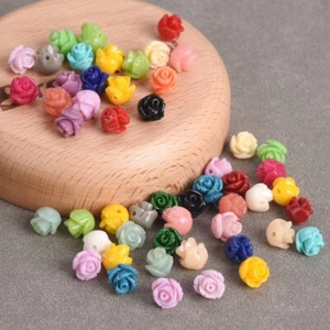 30pcs Flower Shape 8mm Artificial Coral Loose Spacer Beads Wholesale DIY Lot - Picture 1 of 21