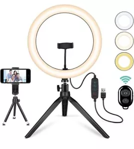 10.2'' LED Selfie Ring Light with Tripod Stand & Mobile Phone Holder Makeup Live - Picture 1 of 9