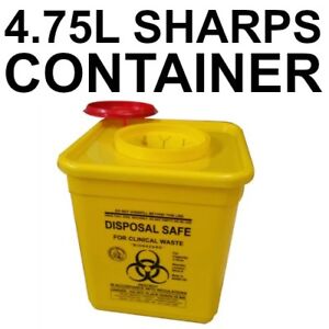 4.75 Litre Sharps Container Needle Syringe Disposal Hypodermic Model RE4LS