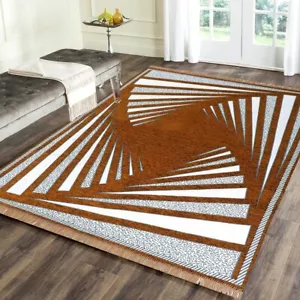 Premium Exklusiver Chenille Garn Samt Teppich für Wohnzimmer Vorleger 5 x 7 Fuß - Bild 1 von 3