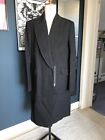 YMC You Must Create Long Black Womens Coat Size 14 Wool Linen And Cotton