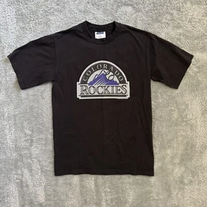 Vintage CSA Mens 2001 Colorado Rockies TShirt Faded Black Sz Medium 100% Cotton - Picture 1 of 6
