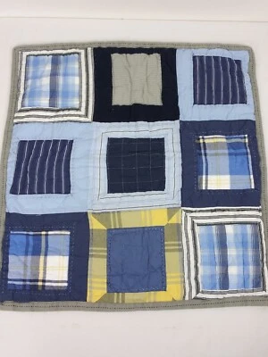 Funda de almohada azul PBK Pottery Barn Patchwork Euro Sham 26" cerámica granero niños Foto 1 de 4