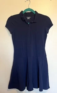 Childrens Place Girls School Uniform Dress Size 14 Navy Blue Short Sleeve - Picture 1 of 4