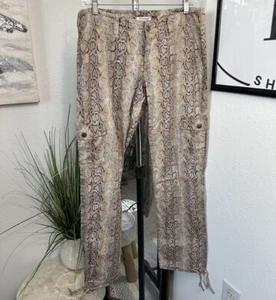 Boston Proper Women's Snakeskin Drawstring Cargo Pants Size 6 - Picture 1 of 3