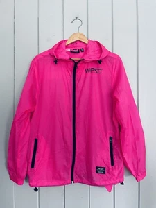 WeSC Neon Pink Packable Hooded Windbreaker Jacket S Small Unisex - Picture 1 of 7
