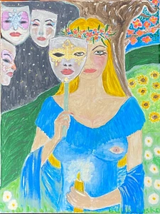 Goddess Ingoria 4 Acrylic on Canvas Original Art Painting Beata Ulikowska Signed - Picture 1 of 9