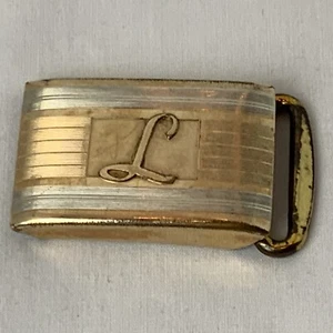 Vintage Hickok 10K Roll Gold Plate 1970’s Letter L Belt Buckle - Picture 1 of 11