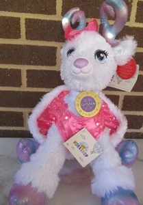 Build A Bear Color Glo 12" Reindeer Glisten White- Light Up- Sequin Dress Tags - Picture 1 of 7
