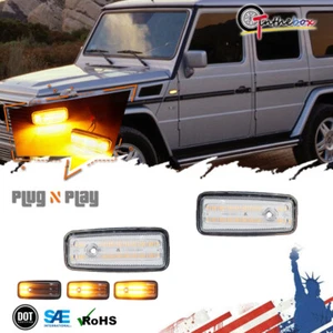 Luces de señalización laterales LED secuenciales transparentes de 2 piezas para Mercedes serie W463 G 1986-2002 - Imagen 1 de 10
