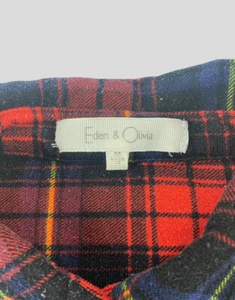 Blusa Top Eden & Oliva Para Mujer Mediana Tartán A Cuadros Manga Larga Con Botones - Imagen 1 de 12