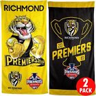 Afl Richmond Tigers 2019 Premiers Trophy & Caricature Beach Towel.  2 X Towels
