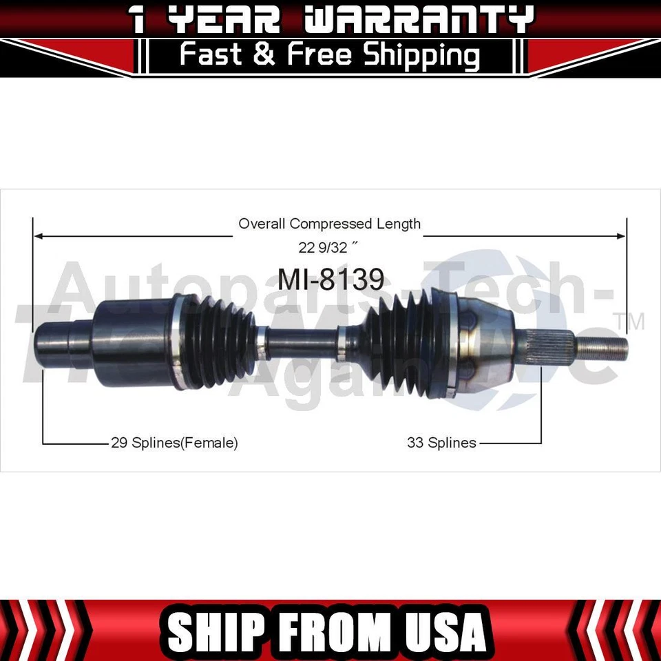 Eje delantero conductor CV eje conjunto para Dodge Durango 2004 2005-2007 2008 Foto 1 de 1