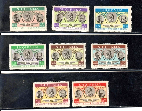 ALBANIA 1952 GOV IN EXILE, ROOSEVELT, CHURCHILL, KASTRIOTI, CINDERILLA STAMP SET Cover