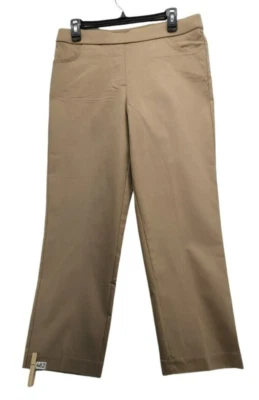 Alfred Dunner Classic Allure Fit Proportioned Pants Women's 8P Brown    P482 - Image 1 of 4