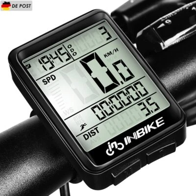 Funk Fahrradcomputer LCD Fahrrad Tachometer Radfahren Kilometerzähler kabellos - Bild 1 von 4