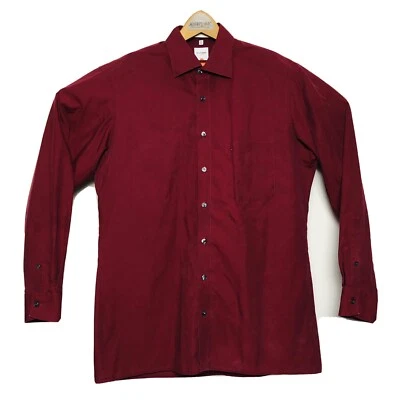 OLYMP LUXOR Maroon L/S Ctn Modern Fit Btn Down w/ Pocket Mens Size 16/41 - Image 1 of 4