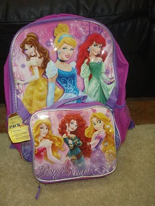 BOLSA DE LIBROS PRINCESA DISNEY/BOLSA DE ALMUERZO BONIFICACIÓN AL POR MENOR $29.99 ENVÍO TOTALMENTE NUEVO A TODO EL MUNDO - Imagen 1 de 3
